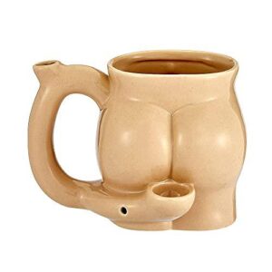 FashionCraft Novelty Butt Roast and Toast Ceramic Mug, butt mug with pipe